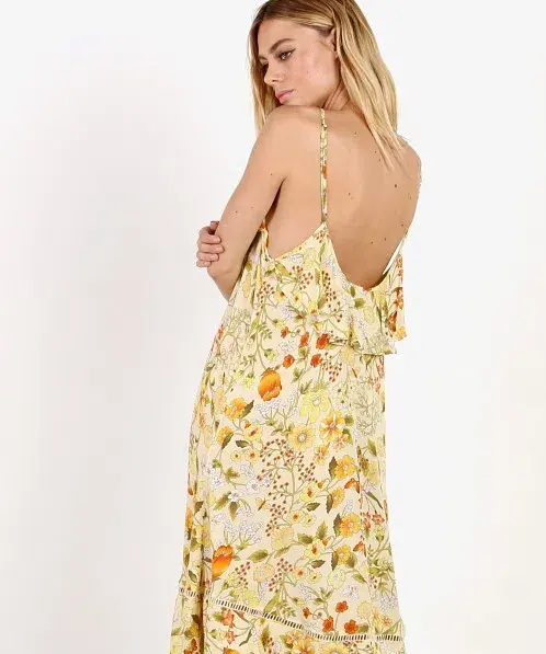 Spell & the Gypsy Sayulita Frill Maxi Dress Sunflower Print Size 12 - Image 4