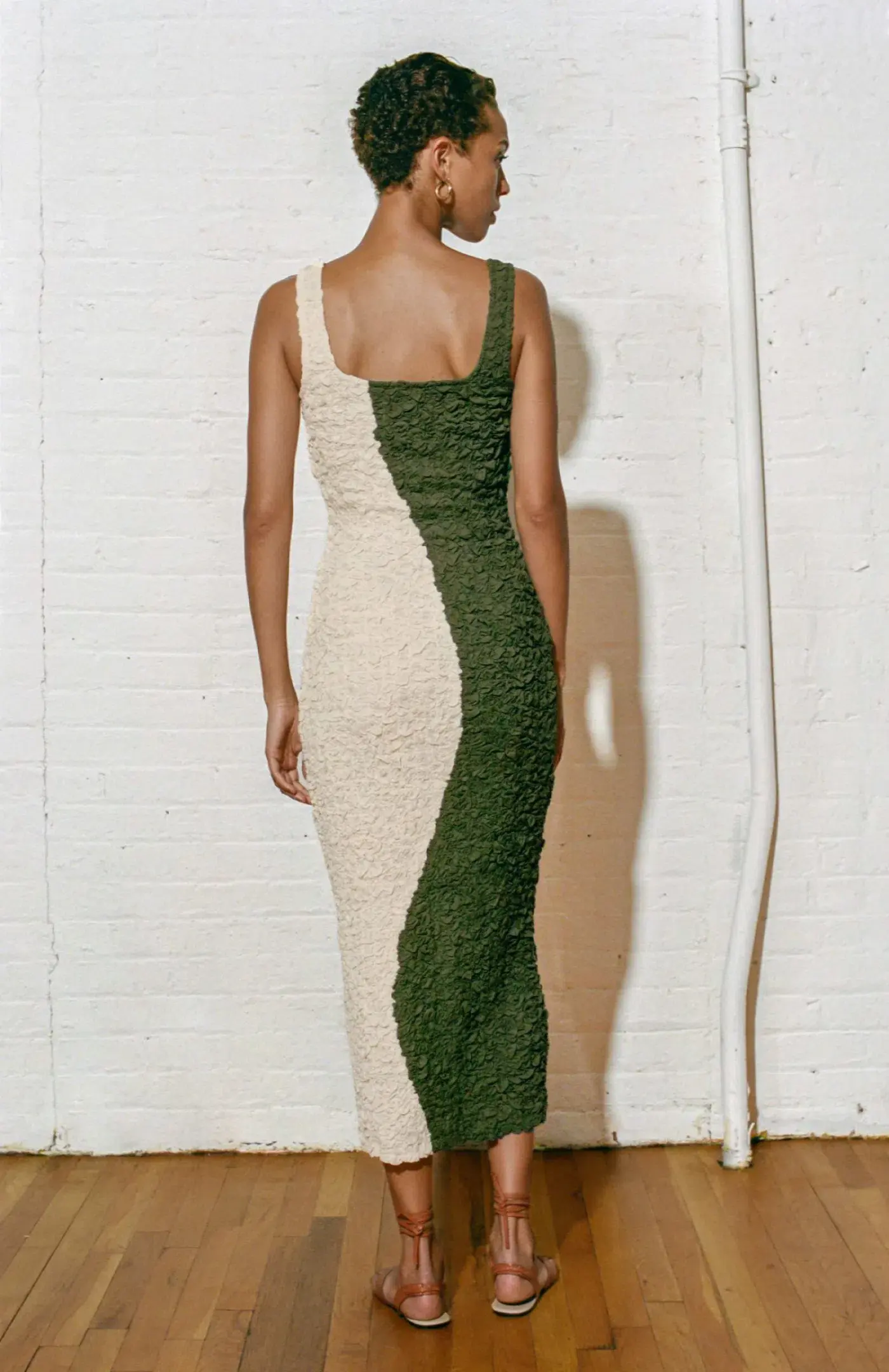 Mara Hoffman Sloan Dress Midi Dress Olive Size L/Au 12 - Image 2