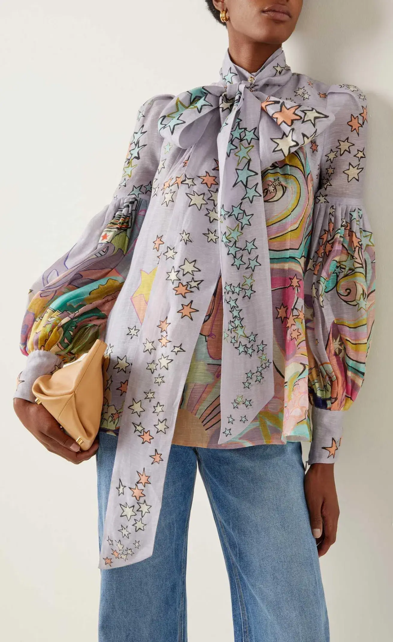 Zimmermann Concert Necktie Blouse Print Size 1/Au 10 - Image 1