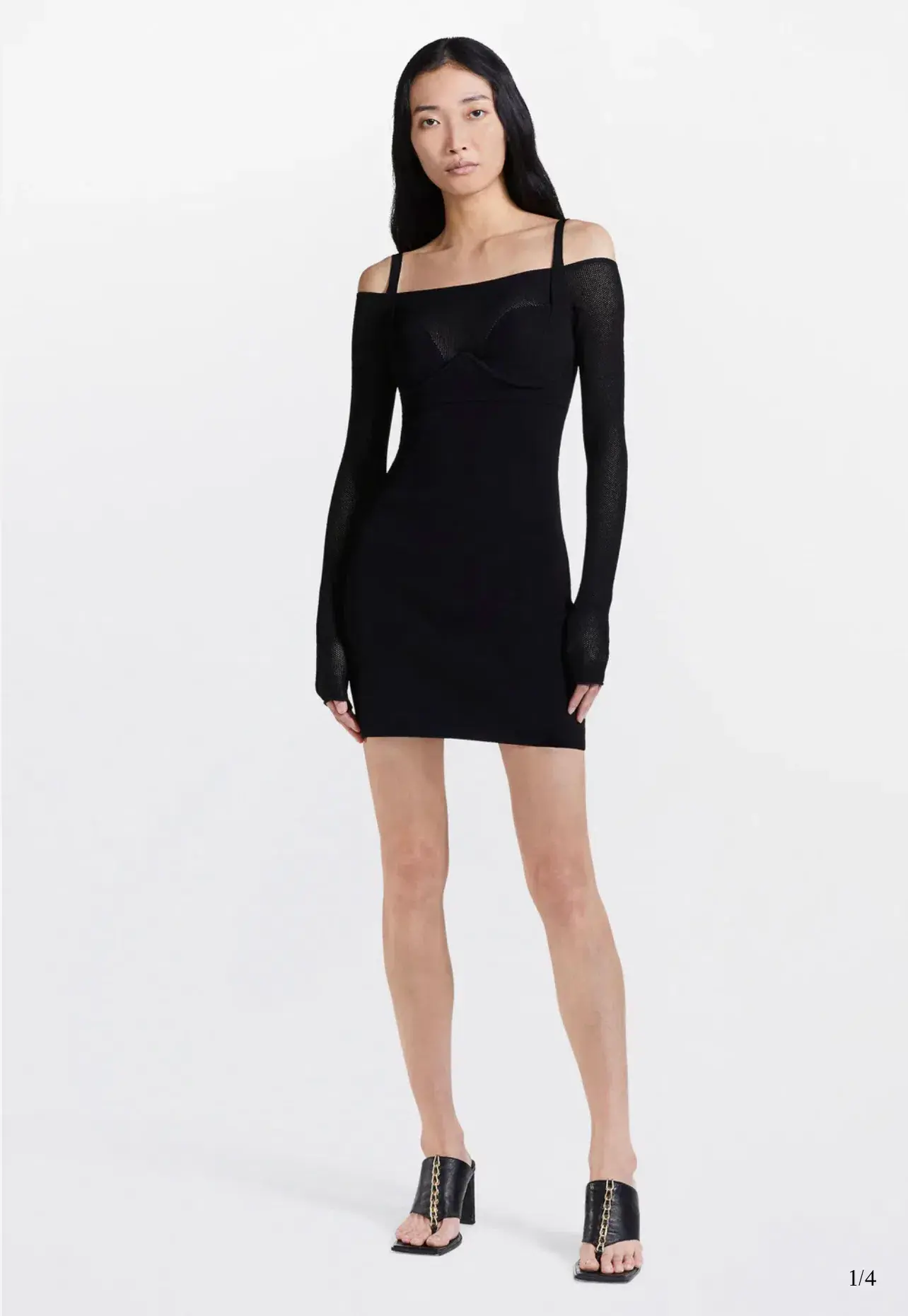 Dion Lee Hosiery Mesh Dress Black Size 10  - Image 1