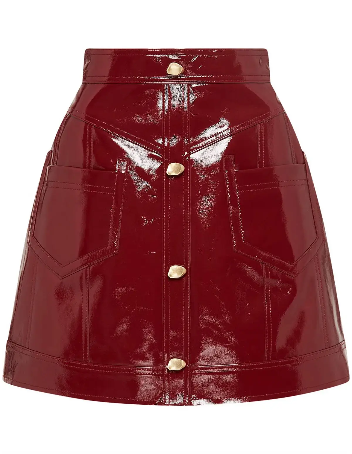 Aje Promenade Leather Pocket Skirt Russet Brown Size 10  - Image 3