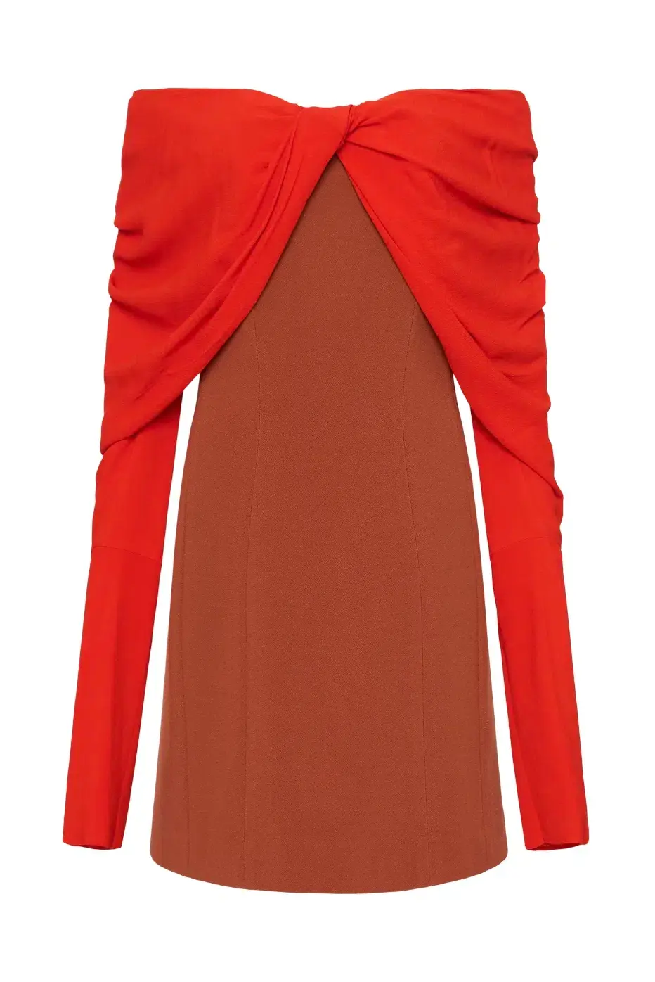 Bianca Spender Crepe Jean Dress Brick Red Size  12 - Image 5