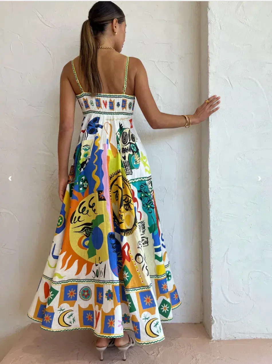 Alemais Soleil Dress Ivory/Print Size 8 - Image 5