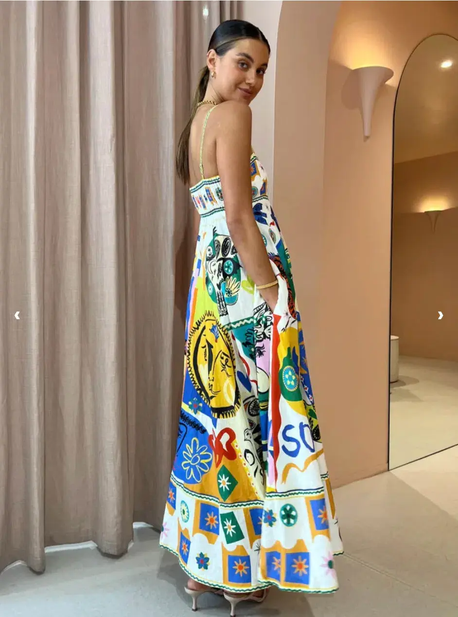 Alemais Soleil Dress Ivory/Print Size 8 - Image 3