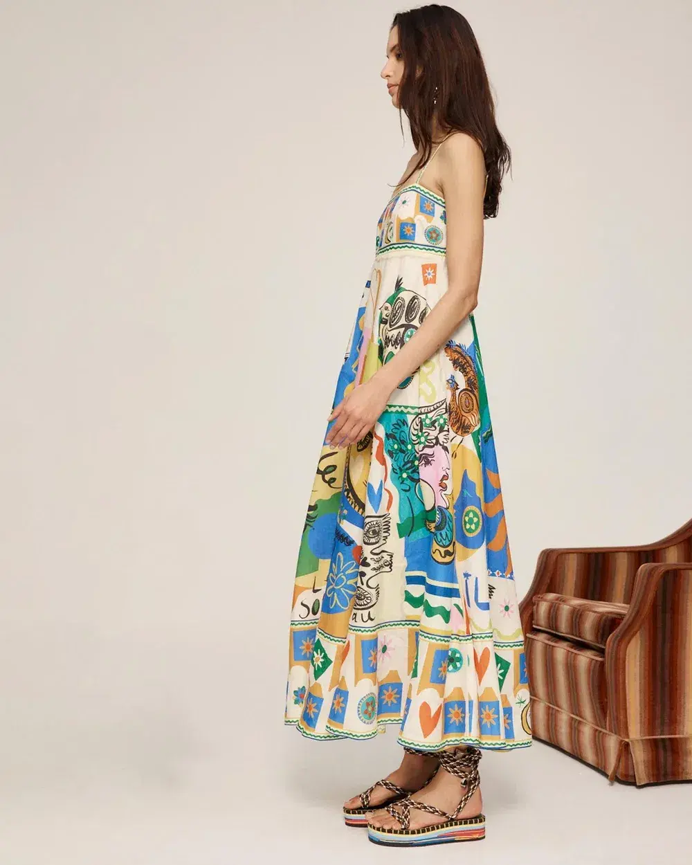 Alemais Soleil Dress Ivory/Print Size 12 - Image 5