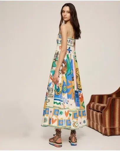 Alemais Soleil Dress Ivory/Print Size 12 - Image 6