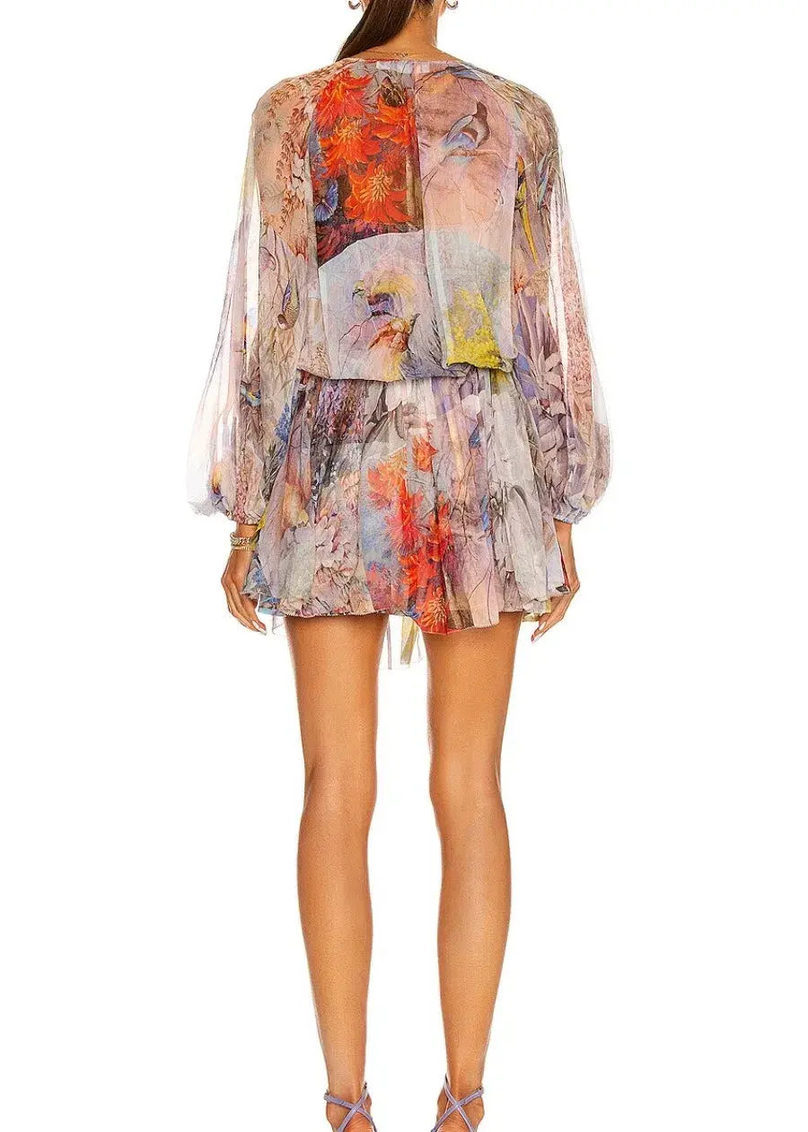 Zimmermann Luminous Tie Side Mini Dress Print Size 12  - Image 2