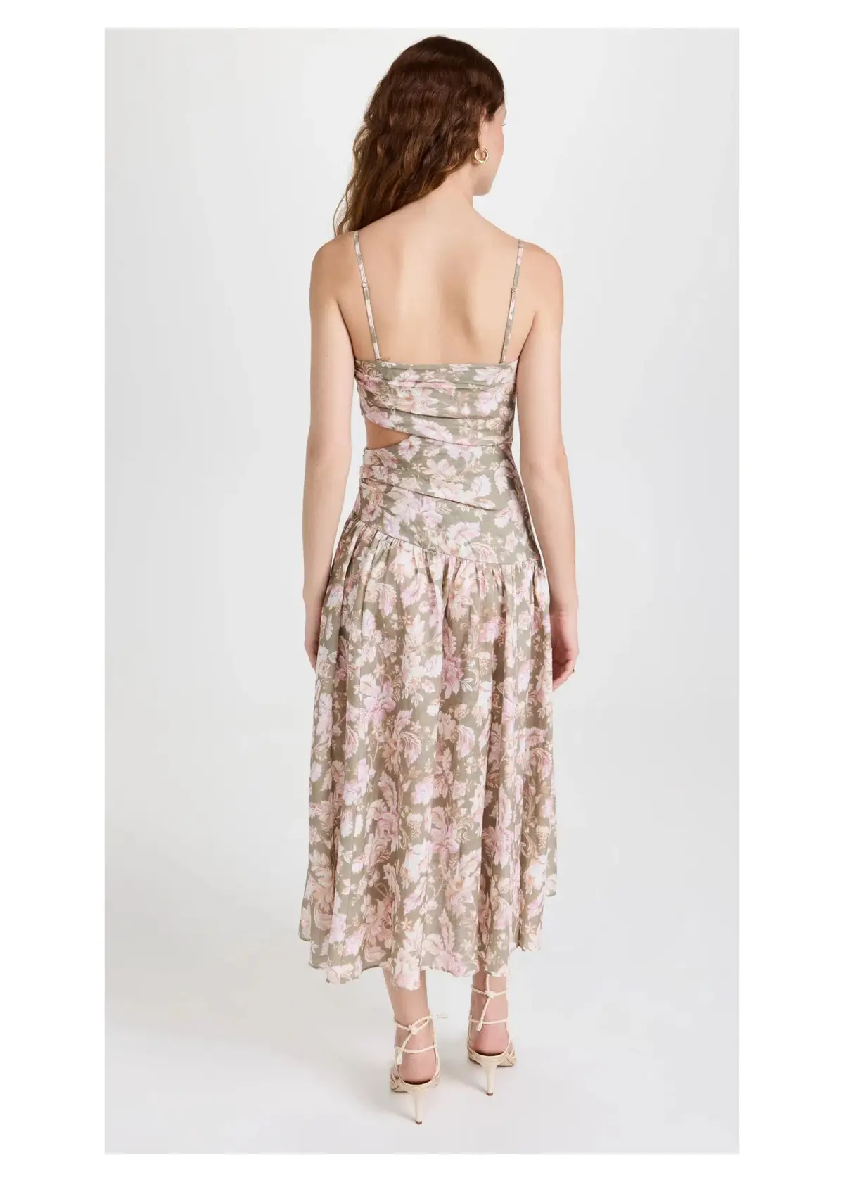 Zimmermann Lyre Wrap Tie Side Midi Dress Floral Size 1 / Au 10 - Image 3