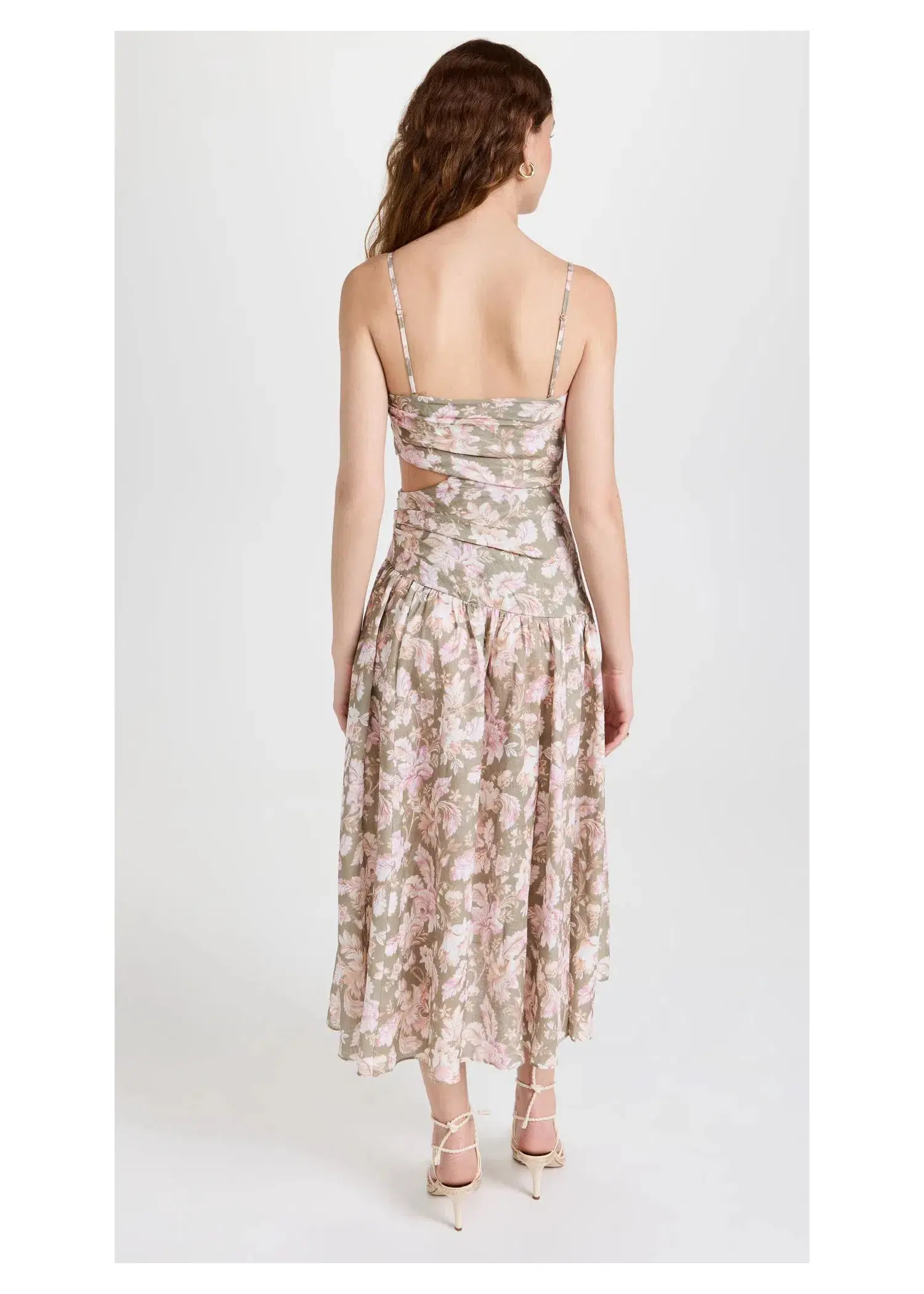 Zimmermann Lyre Wrap Tie Side Midi Dress Floral Size 1 / Au 10 - Image 3