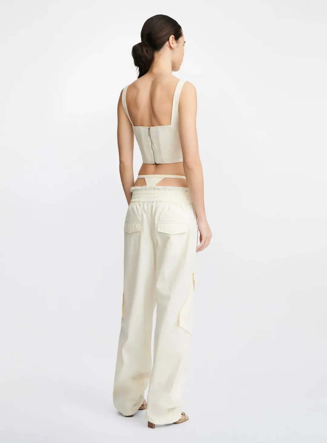 Dion Lee Laced Utility Corset Top Unbleached White Size 10 for rent on The Volte - main image