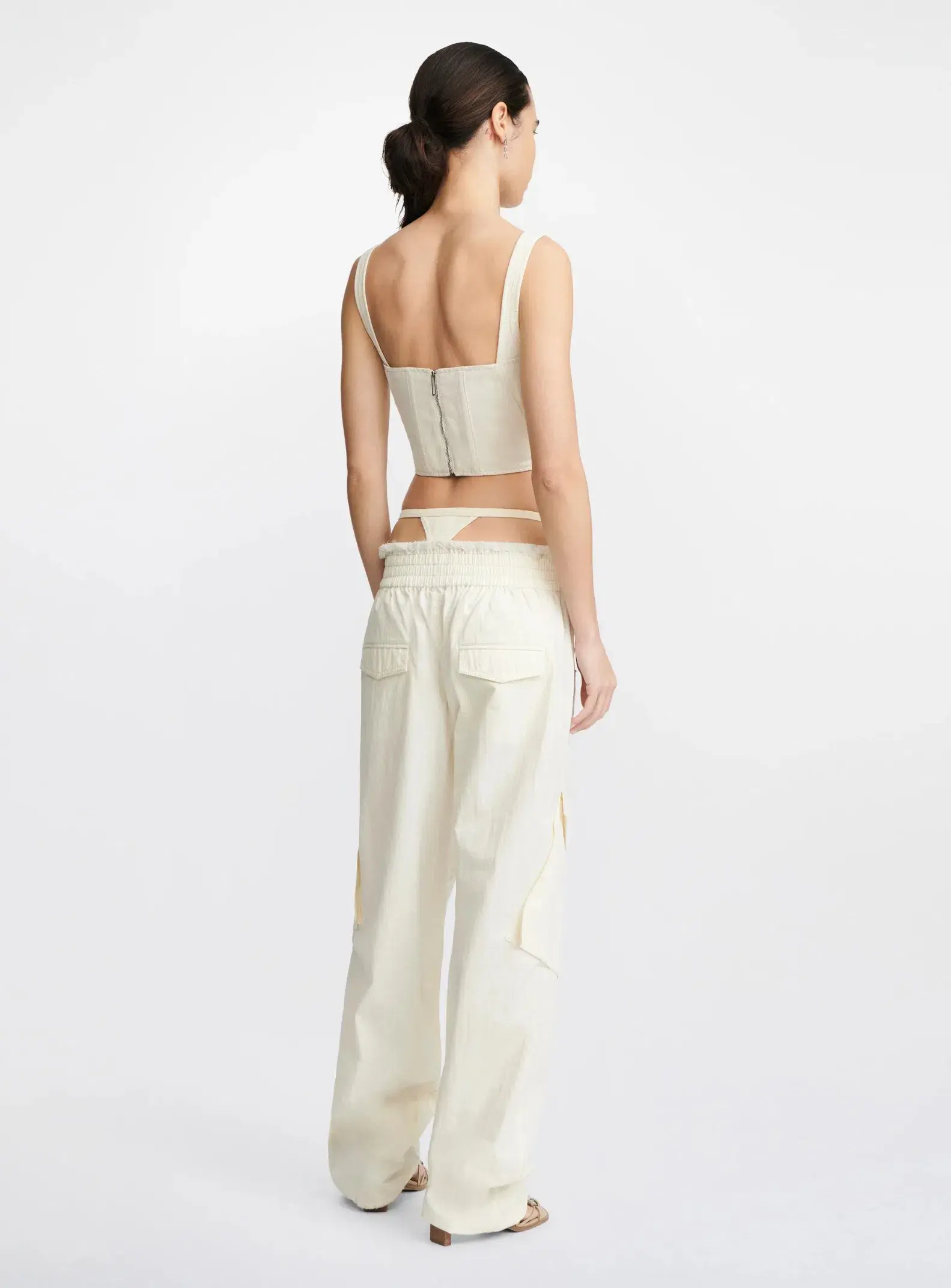 Dion Lee Laced Utility Corset Top Unbleached White Size 10 - Image 3