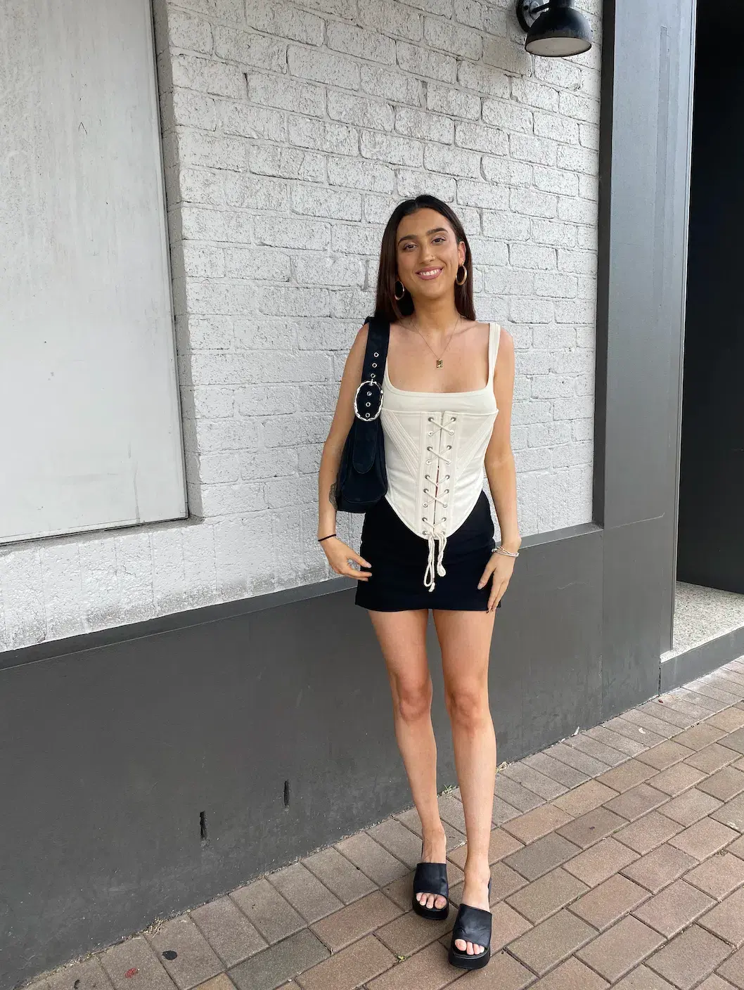 Dion Lee Laced Utility Corset Top Unbleached White Size 10 for rent on The Volte - main image