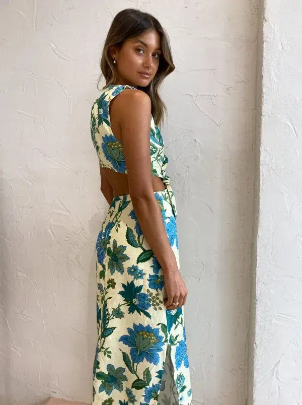 Sir the Label Alexandre Knot Dress Floral Size 8 - Image 3