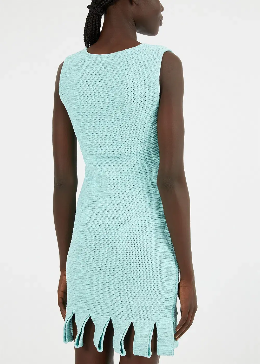 Bottega Veneta Racked Rib Knit Mini Dress Blue Size L / Au 12 - Image 3