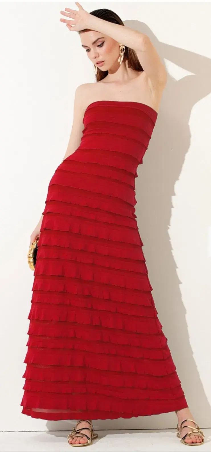 Sacha Drake Maddison Strapless Dress Red Size 14 - Image 4
