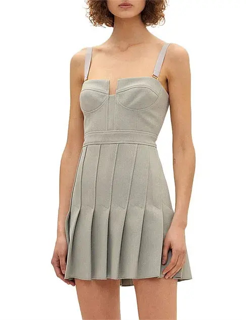 Dion Lee Column Pleated Mini Dress Green Size 8 - Image 2