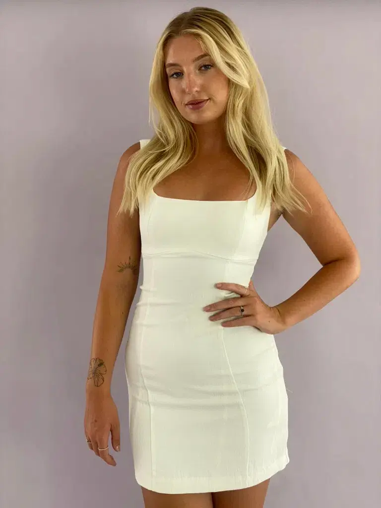 Kookai Oyster Bustier Mini Dress Tapioca Size 10 - Image 6