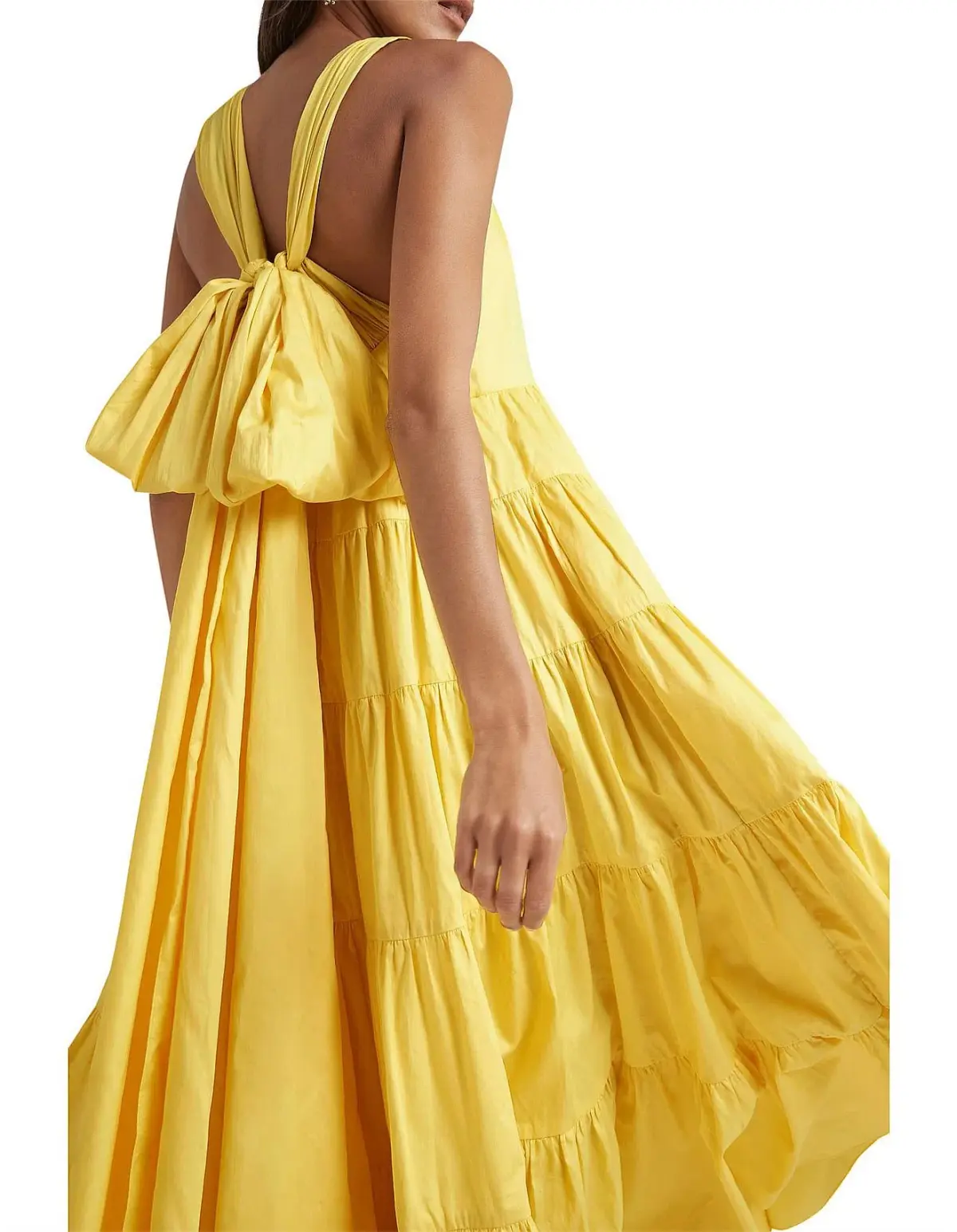 Aje Solstice Tiered Maxi Dress Yellow Size 8 - Image 3
