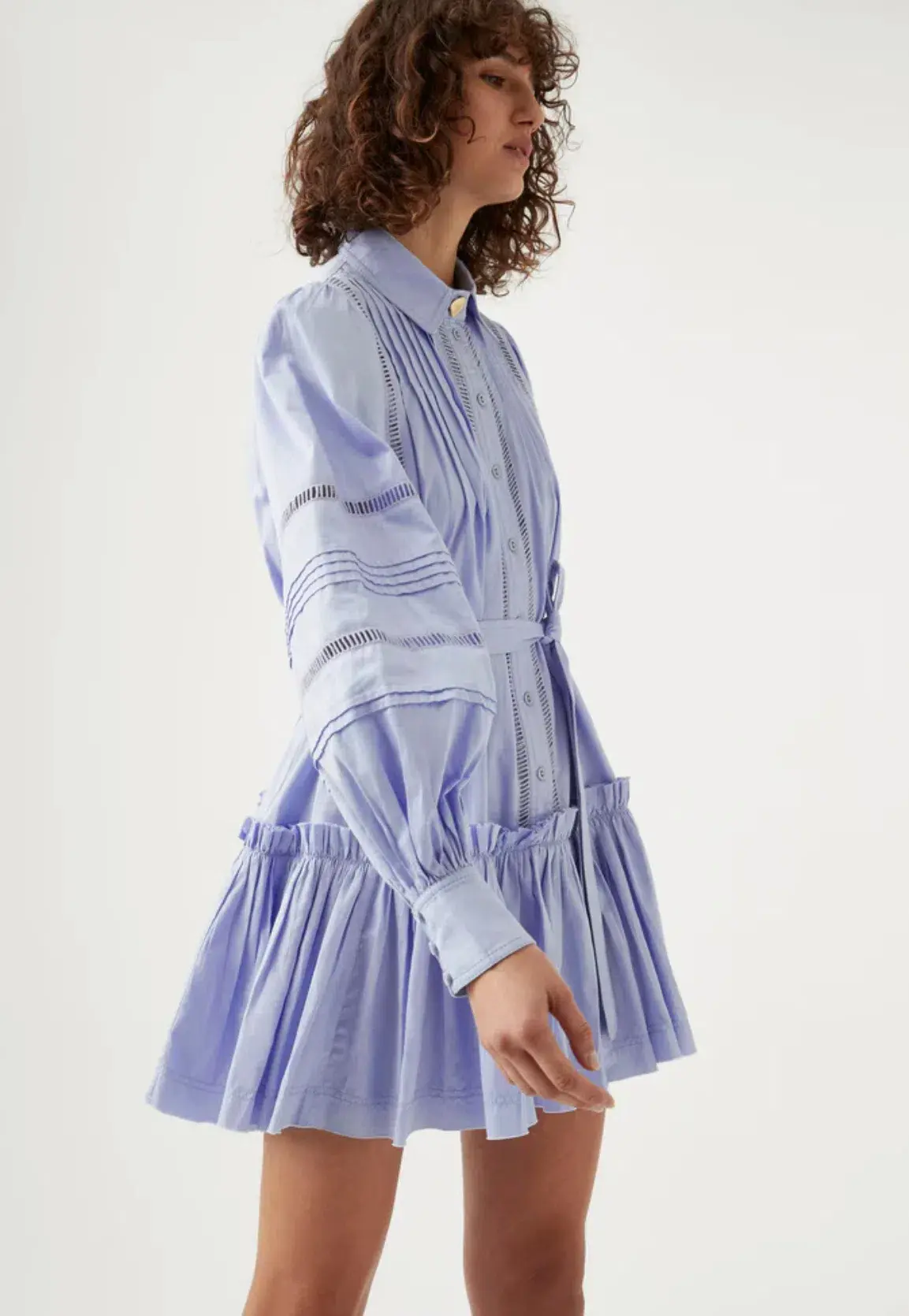 Aje Elodie Ladder Trim Mini Dress Cool Lavender Size 14 - Image 2