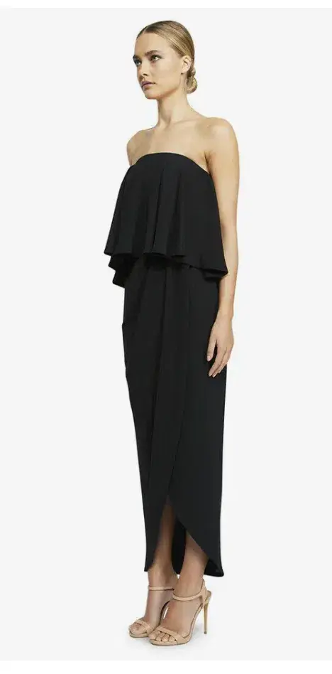 Shona Joy Strapless Frill Maxi Dress Size 8  - Image 3