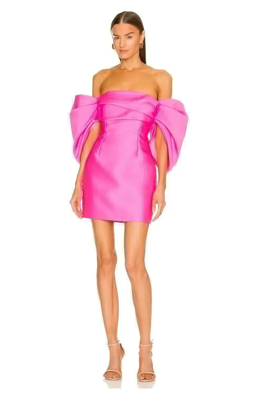 Solace London The Elina Mini Dress in Pink Size 6  for rent on The Volte - main image