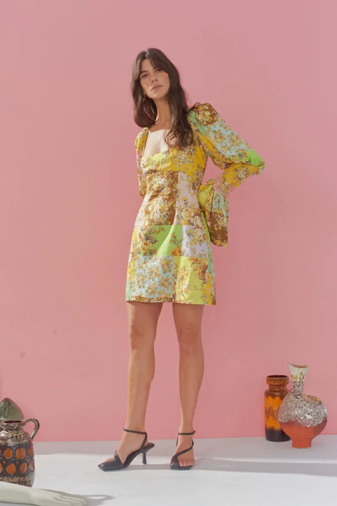 Alemais Matilde Puff Sleeve Mini Dress Multi Size 10 - Image 1