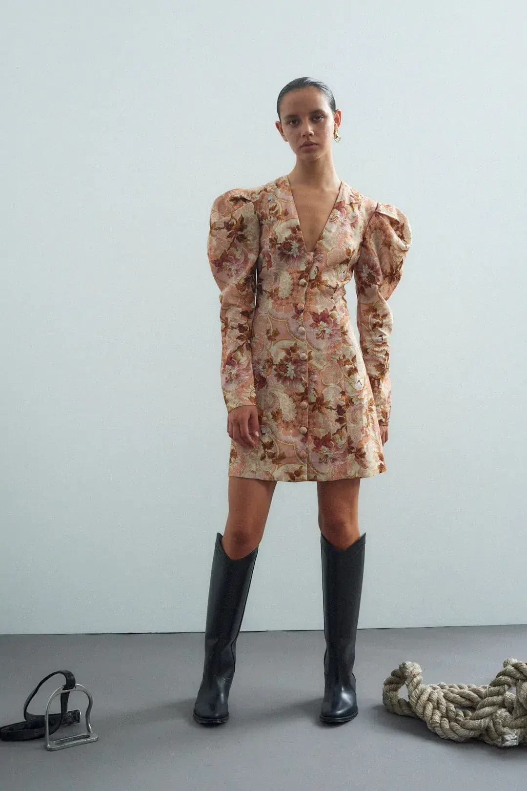 Alemais Phillipa Puff Sleeve Mini Dress Floral Size 10 - Image 1