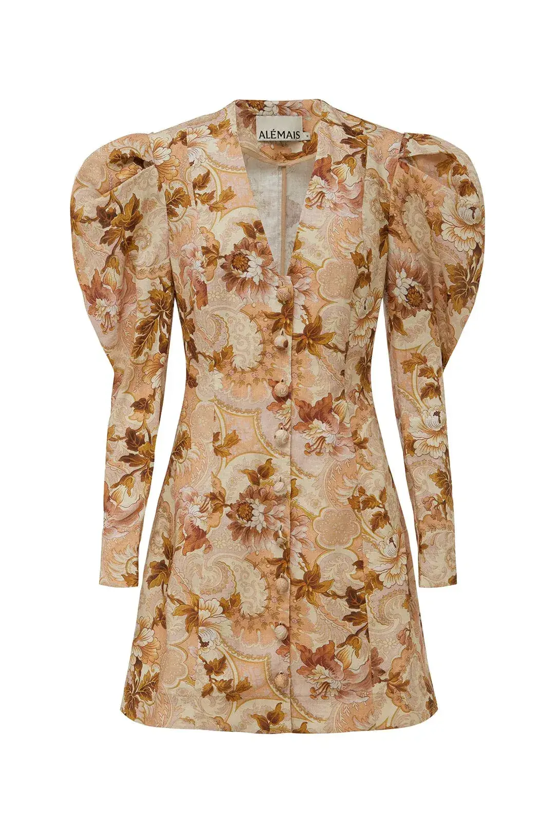 Alemais Phillipa Puff Sleeve Mini Dress Floral Size 10 - Image 2