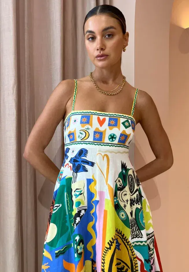 Alemais Soleil Maxi Sundress Multi Size 6 for rent on The Volte - main image