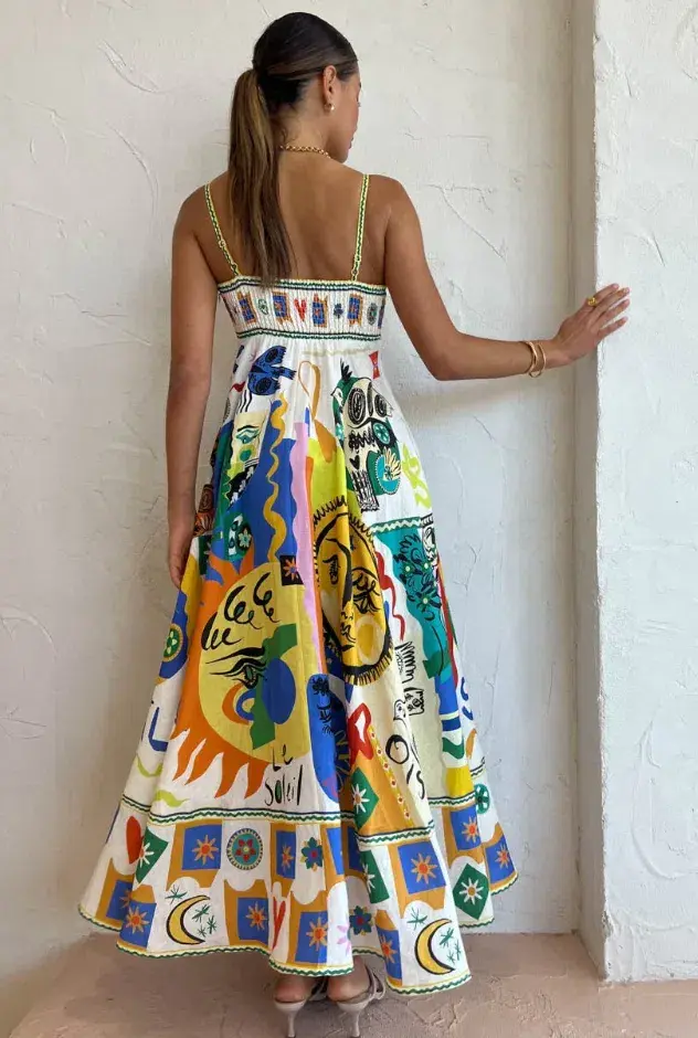 Alemais Soleil Maxi Sundress Multi Size 6 for rent on The Volte - main image