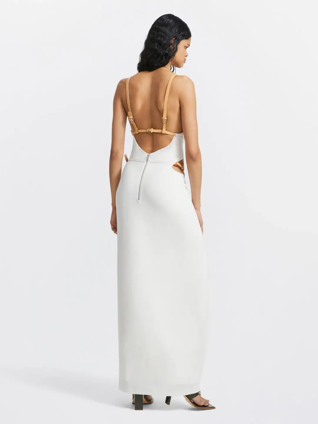 Dion Lee Bridle Gathered Dress White Size 6 / XS for rent on The Volte - main image