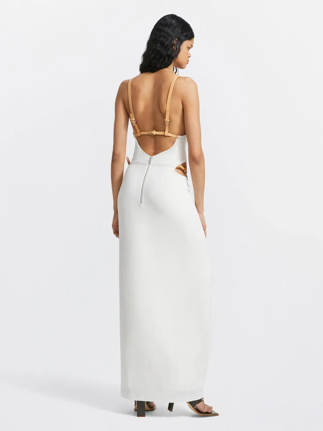 Dion Lee Bridle Gathered Dress White Size 6 / XS - Image 3