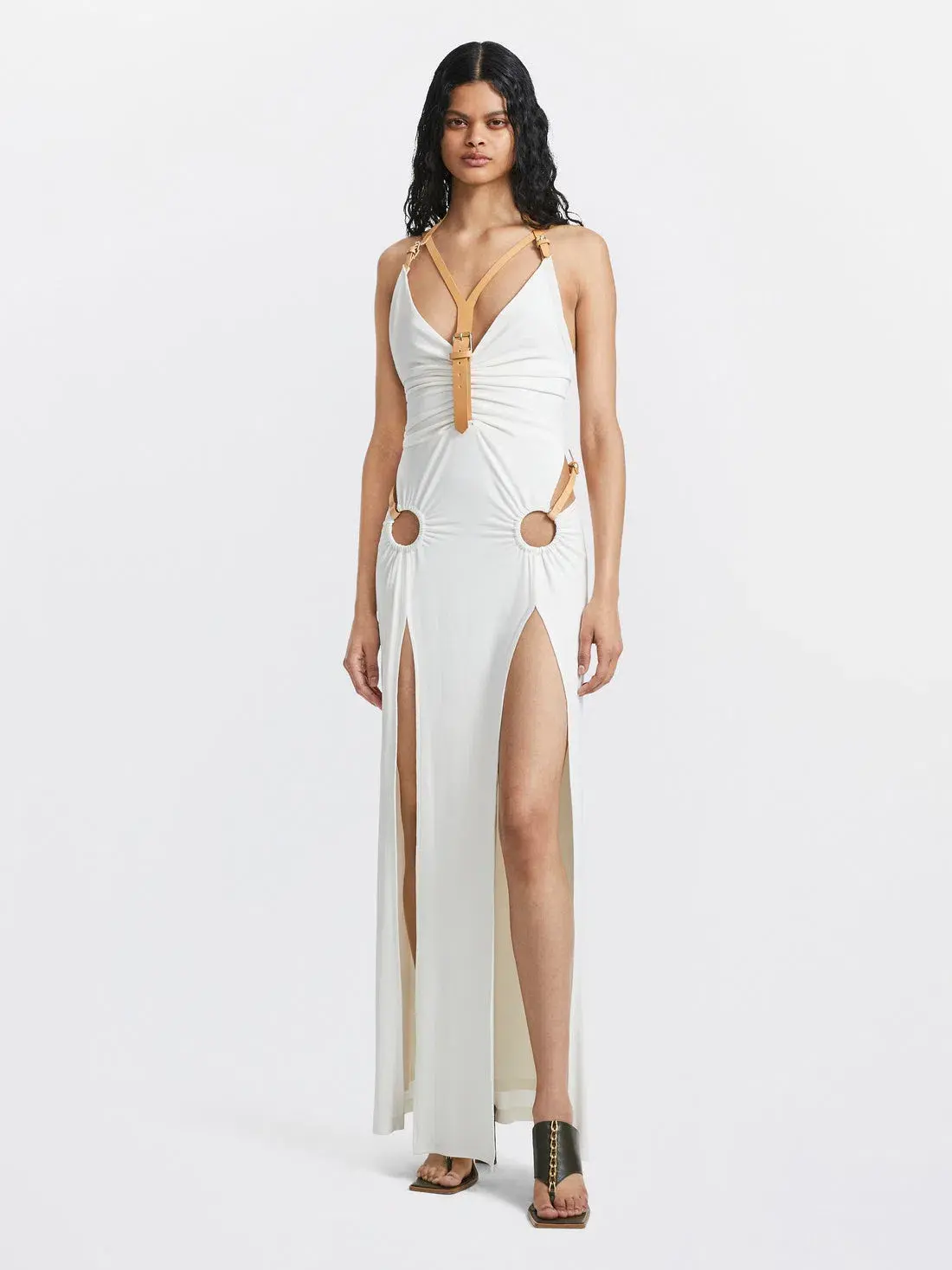 Dion Lee Bridle Gathered Dress White Size 6 / XS - Image 2