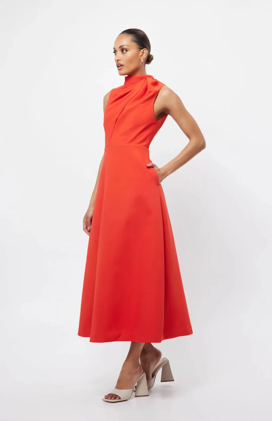 Mossman Cosmic Midi Dress Chili Size 8 for rent on The Volte - main image