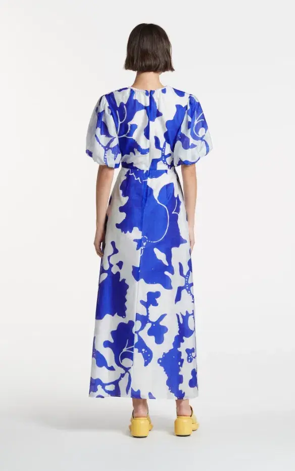 Sir the Label Vivi Puff Sleeve Maxi Dress Blue Print Size 1/AUS 8 - Image 3
