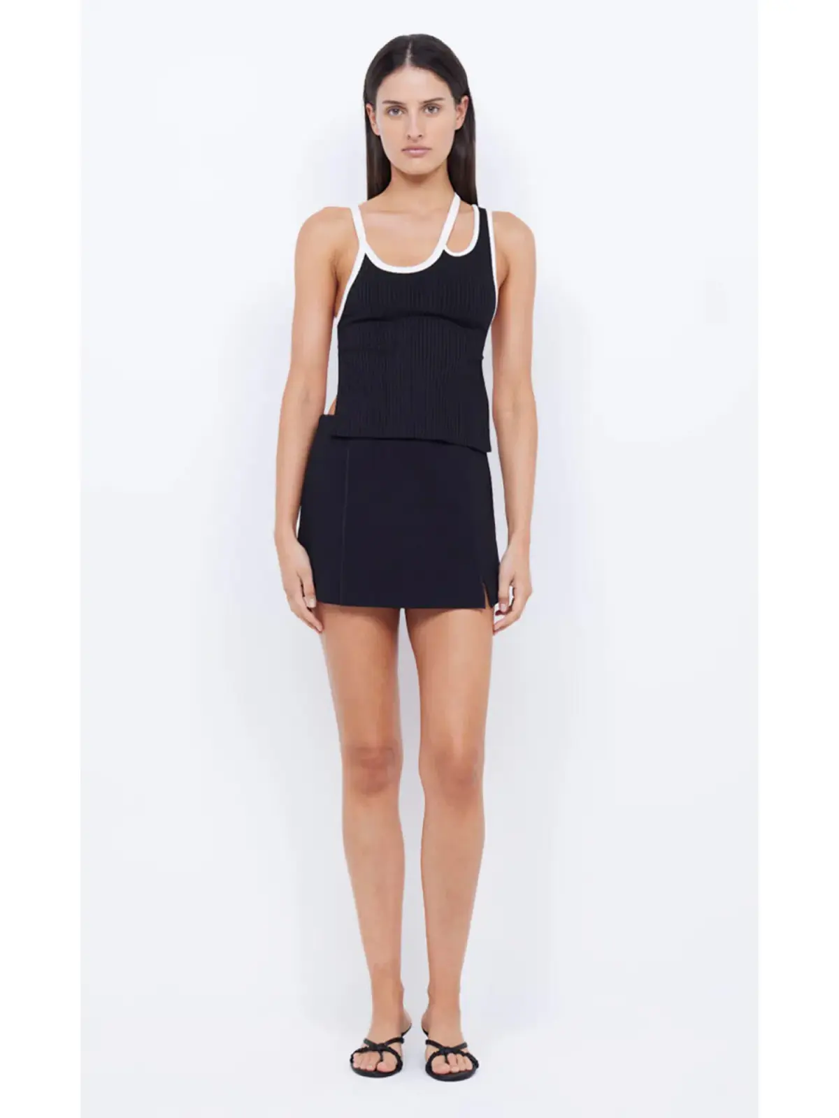 Bec & Bridge Deon Split Mini Skirt Black Size AU 6 - Image 1
