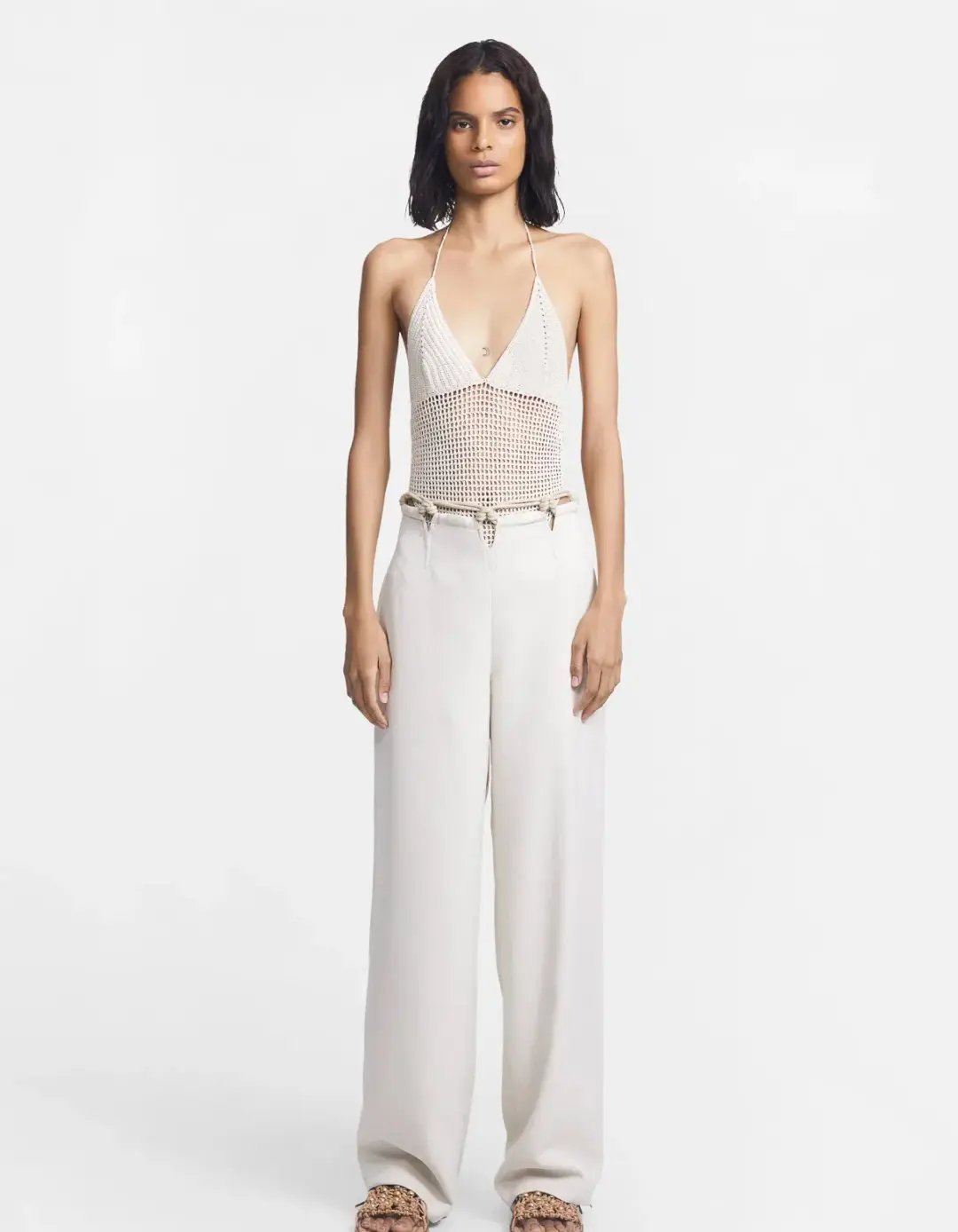 Dion Lee Macrame Pant in Ivory Size XS / AU 6 for rent on The Volte - main image