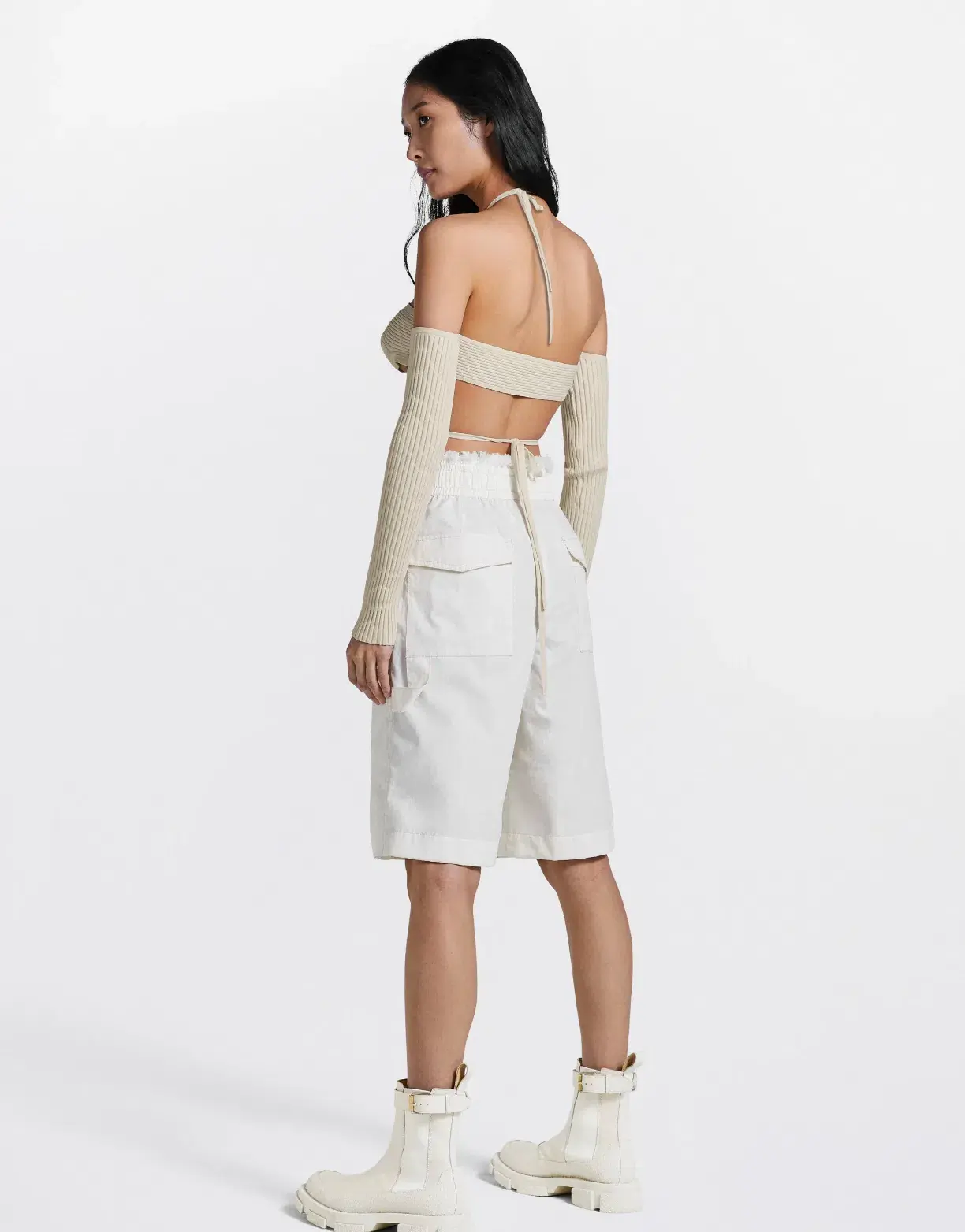 Dion Lee Spiral Rib Bralette Cream Size S/Au 8 - Image 3