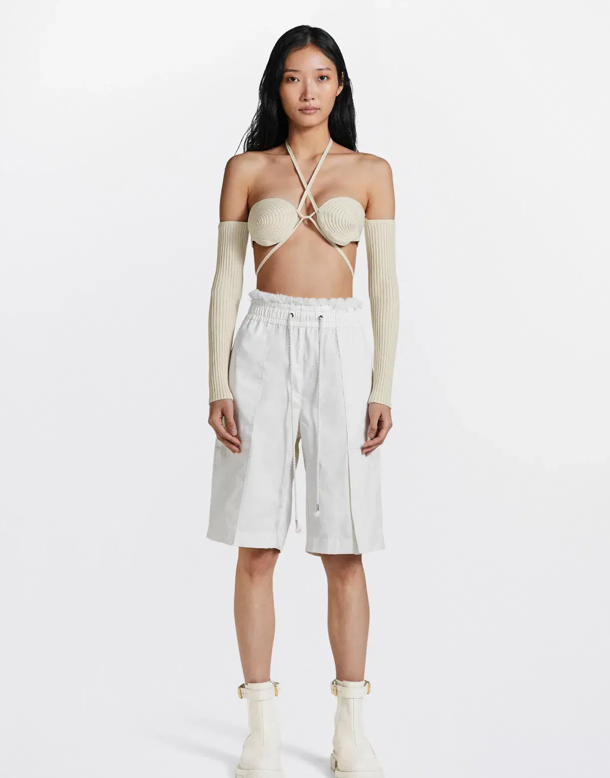 Dion Lee Spiral Rib Bralette Cream Size S/Au 8 - Image 1