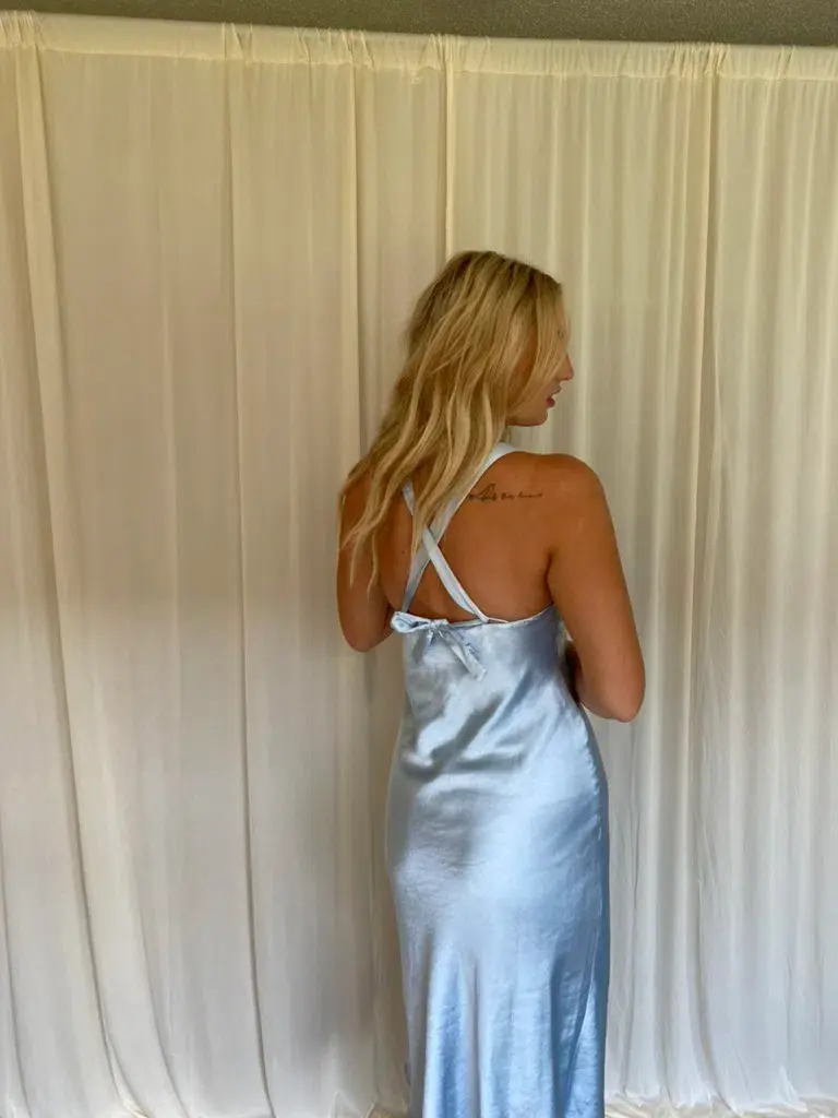 Third Form Gather Bra Bias Slip Dress Blue Size 6 for rent on The Volte - main image