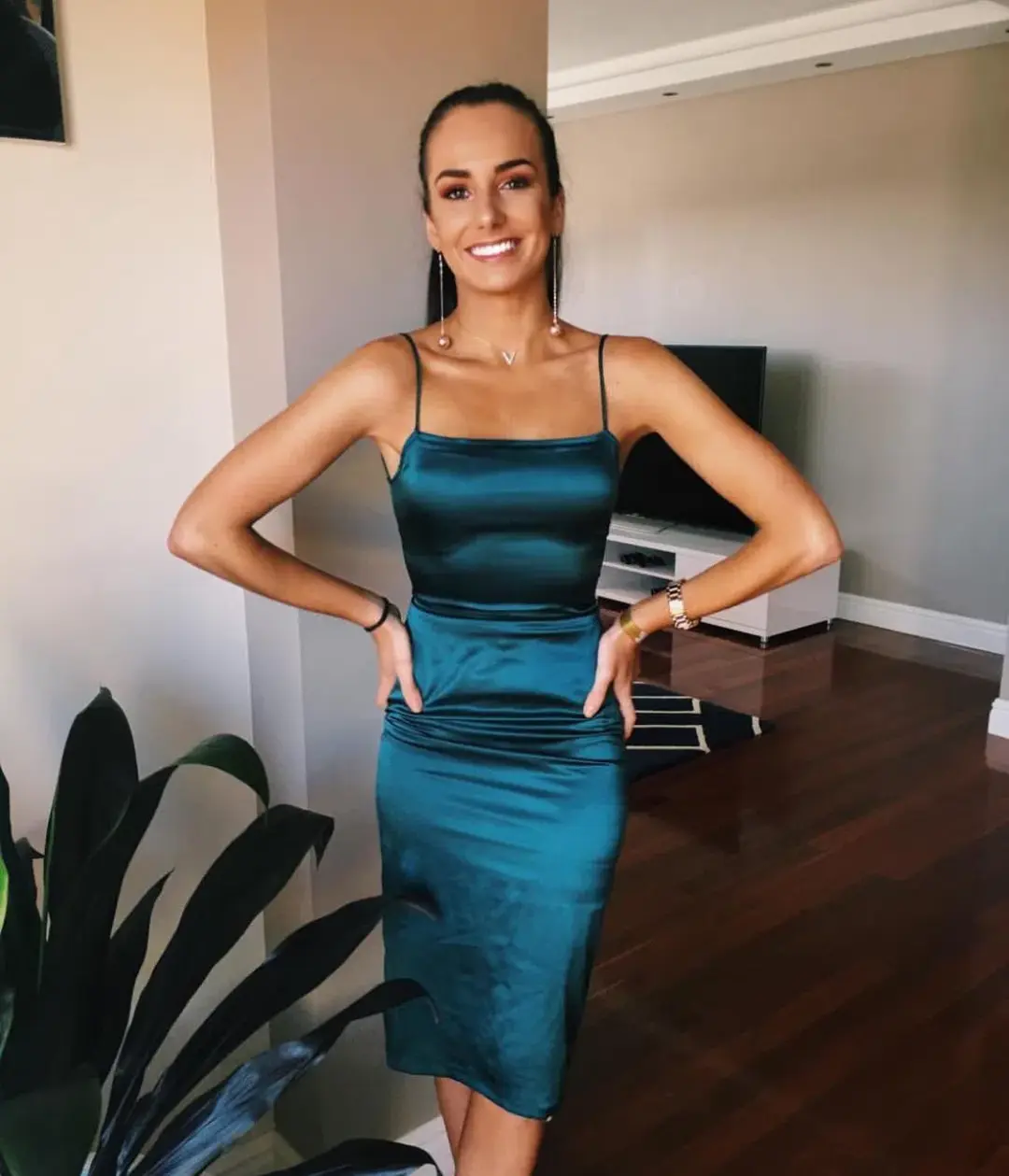 Maurie & Eve Apache Dress Emerald Green Size 6 for rent on The Volte - main image