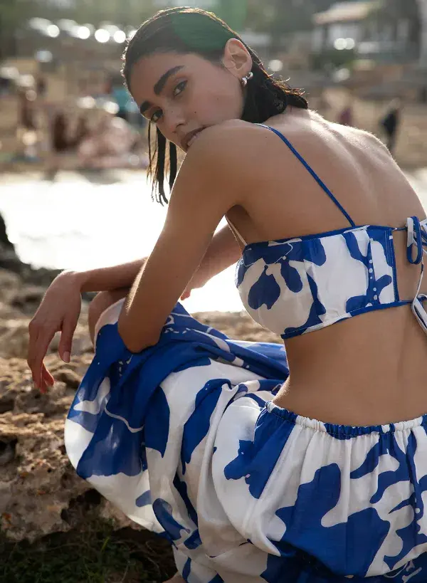 Sir the Label Vivi Crop and Skirt Set Merce Abstract Print Size 6 for rent on The Volte - main image