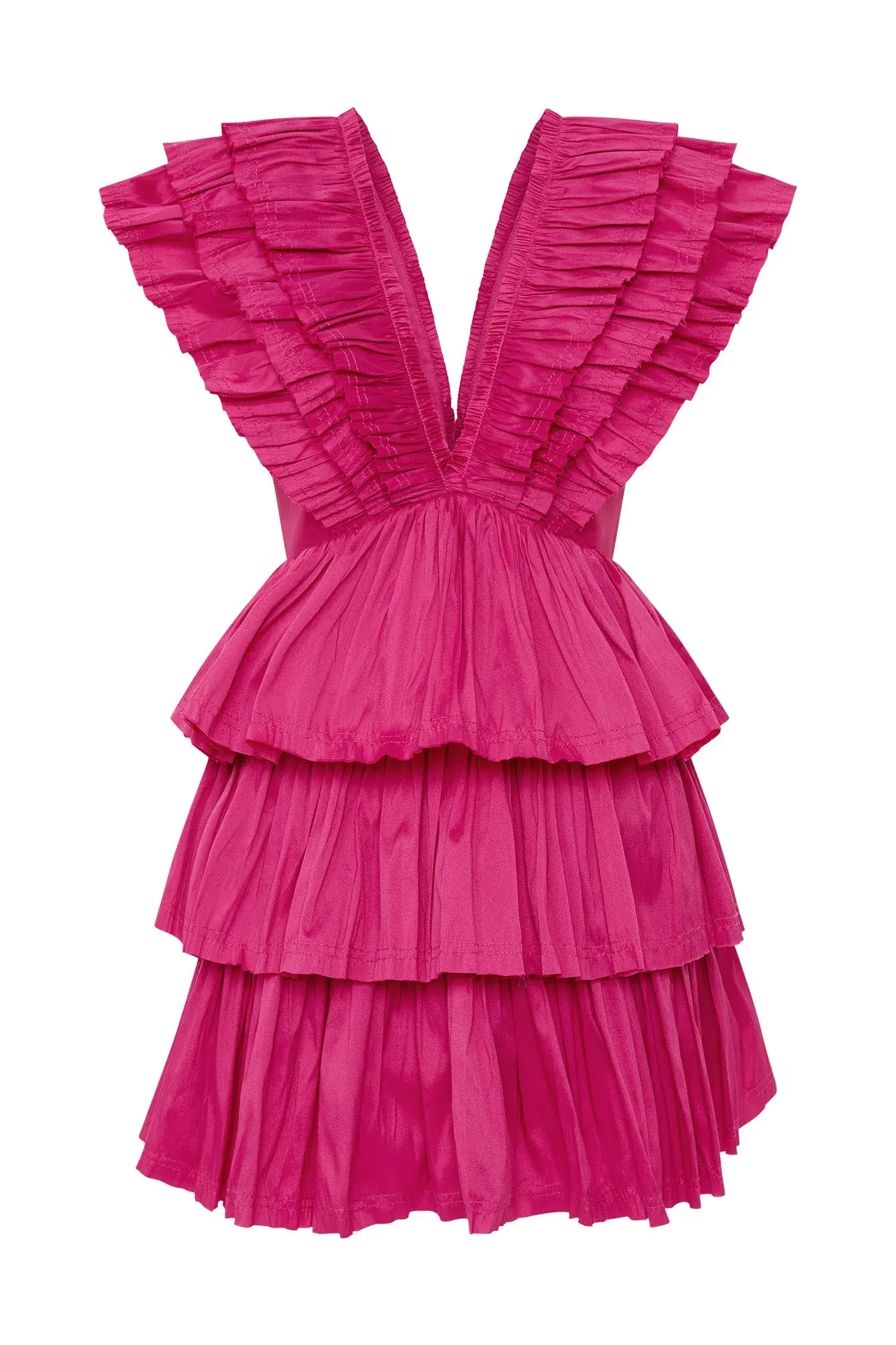 Aje Rhythmic Frilled Dress Pink Size 6 - Image 4
