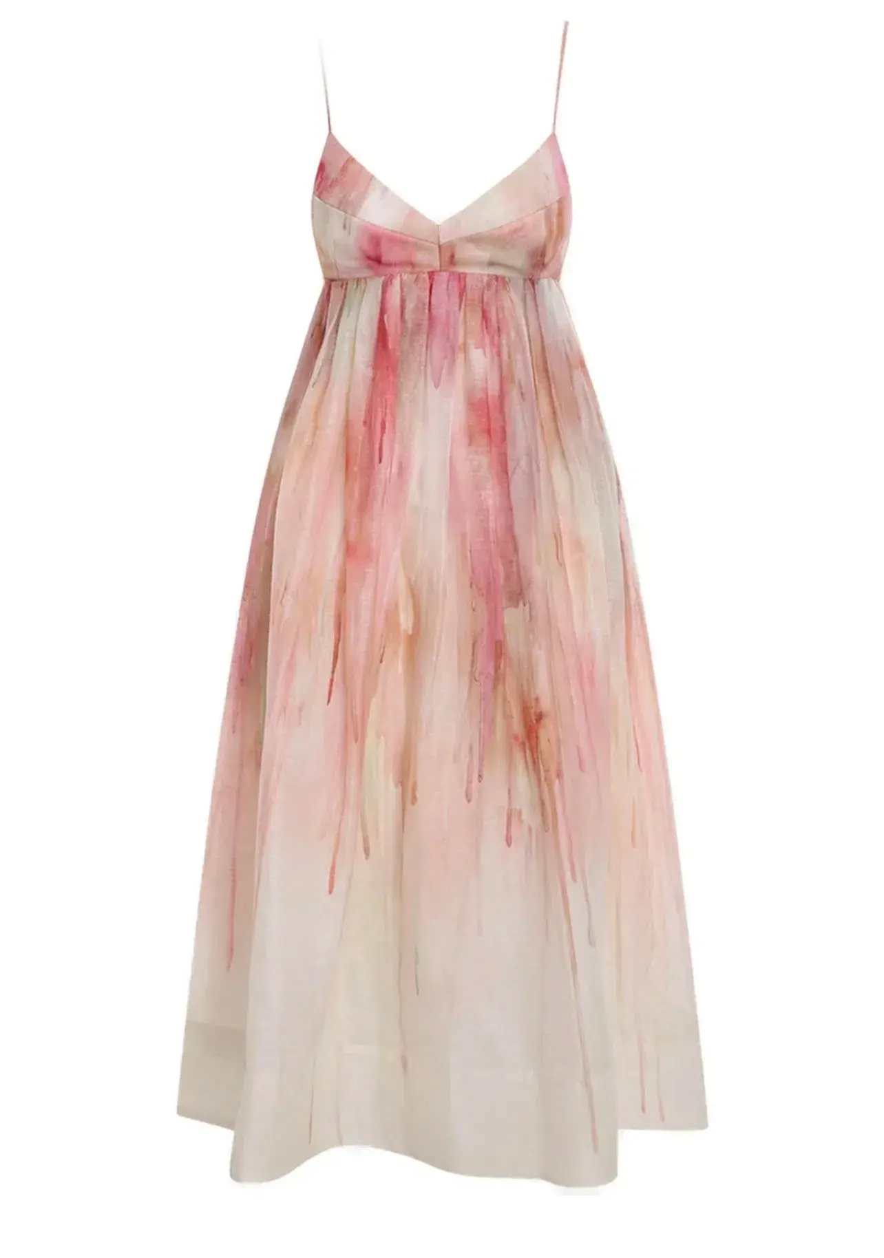 Zimmermann Dancer Empire Line Midi Dress Pink Size 8 - Image 4