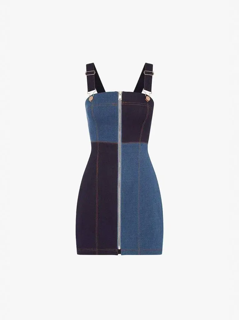 Alice McCall Hello It's Me Denim Patchwork Mini Dress Size 6 - Image 4