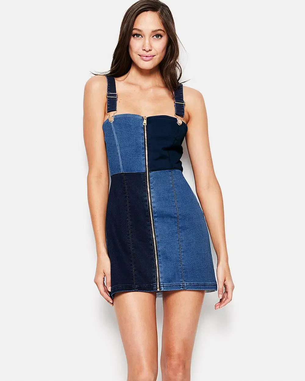 Alice McCall Hello It's Me Denim Patchwork Mini Dress Size 6 - Image 2