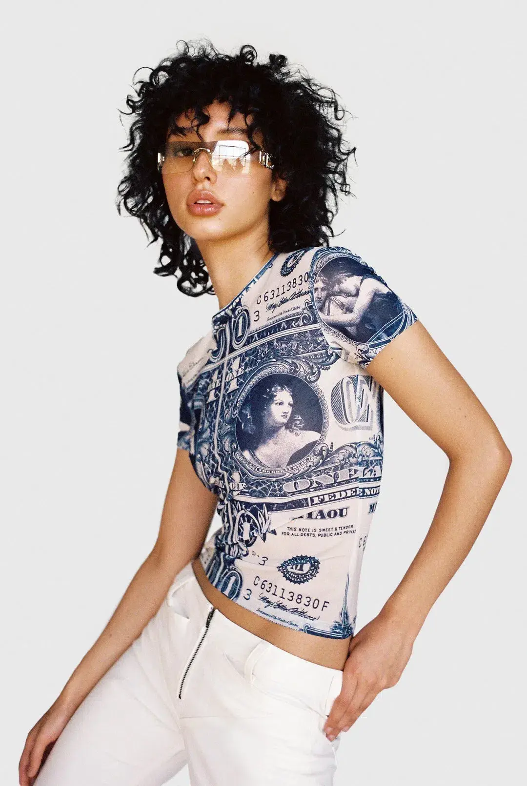 Miaou Mini Tee Money Print Size XS / AU 6 - Image 1