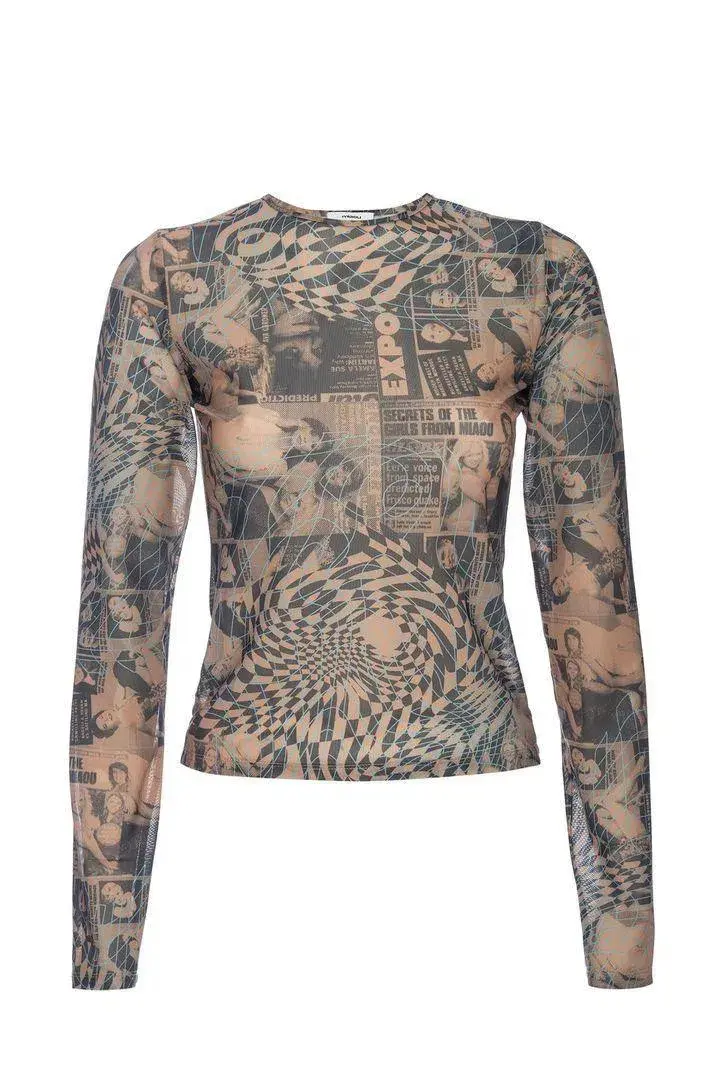 Miaou Wanted Long Sleeve Tee Print Size XS/Au 6 - Image 4