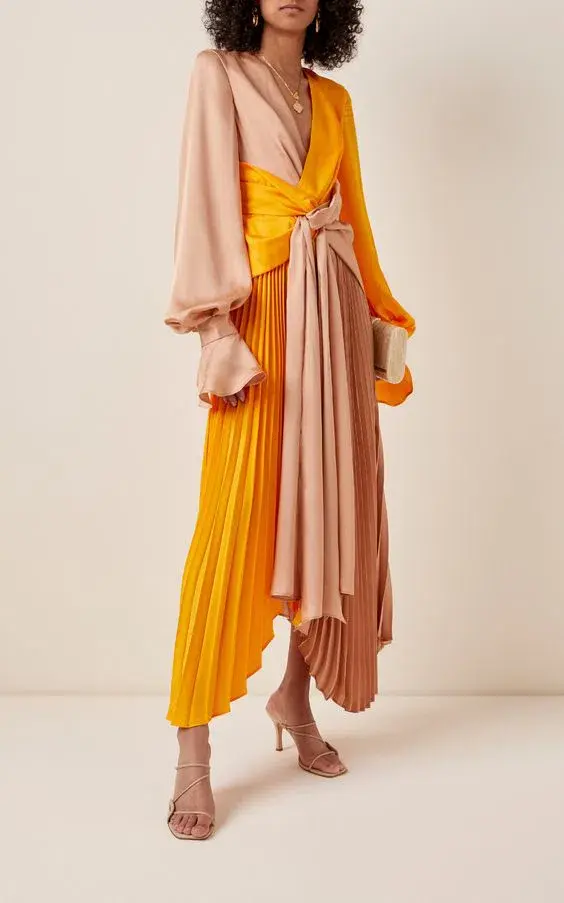 ACLER Empire Dress Pumpkin Orange/Brown Size 12  - Image 1