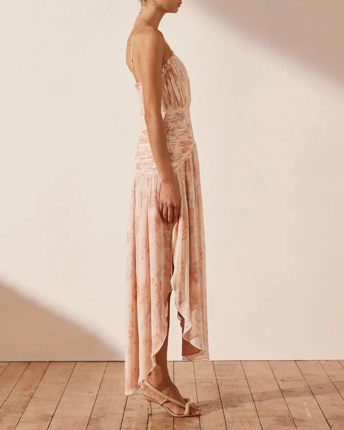 Shona Joy Faye Cross Front Midi Dress Blush & Multi Size 12 - Image 3